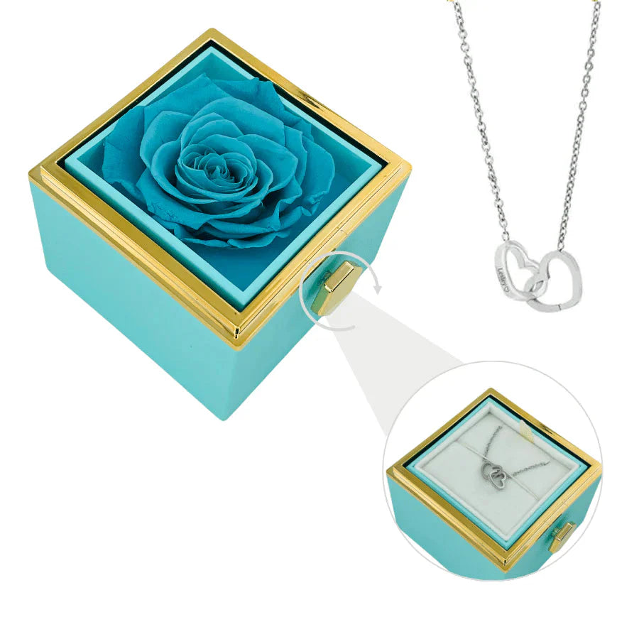 Engraved Necklace & Real Rose Box